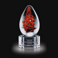 Helix Hand Blown Art Glass Award w/ Clear Base